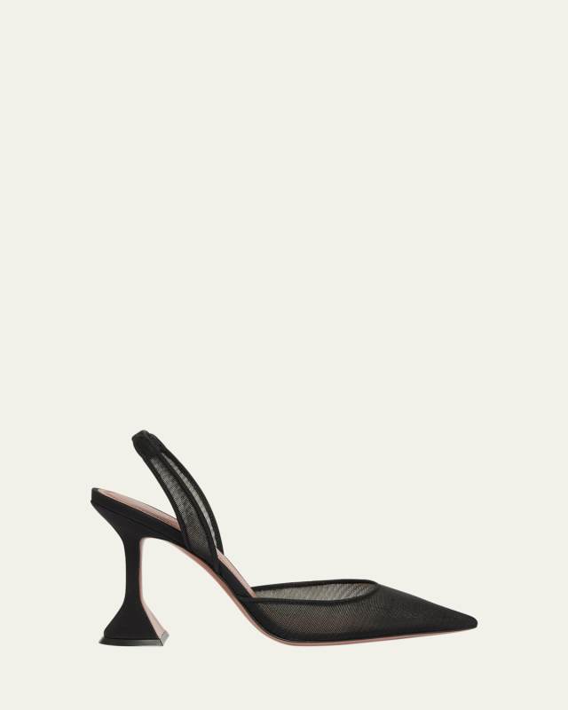 Holli Pointed Mesh Slingback Pumps